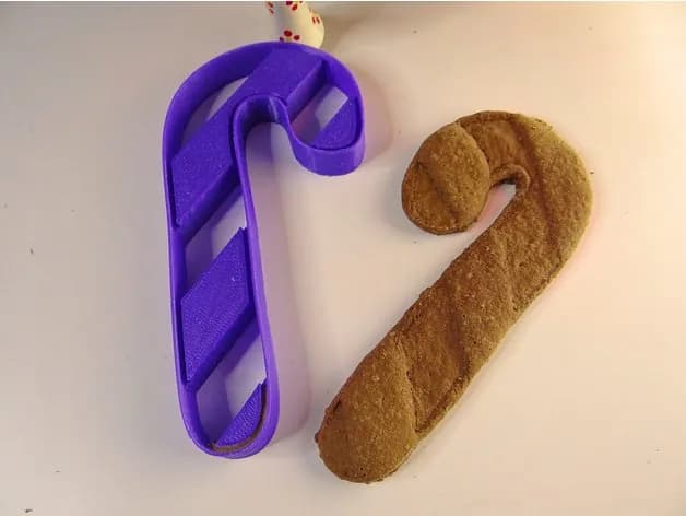 STL - Cortador de galletas de bastón de caramelo navideño render 4