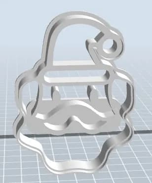STL - Cortador de galletas de Santa Claus render 1