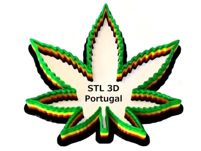 STL - Cortador de galletas hoja de cannabis render 2