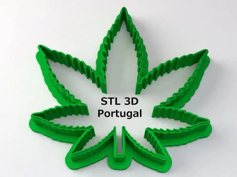 STL - Cortador de galletas hoja de cannabis render 3