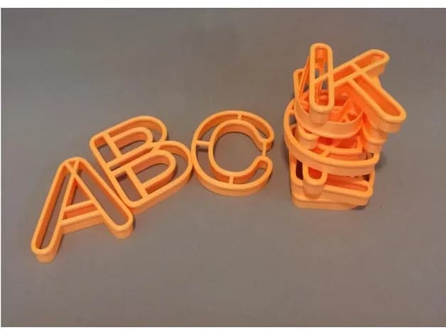 STL - Cortadores de galletas de letras del alfabeto render 2