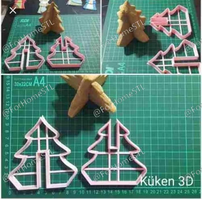 STL - cortante de galleta arbol de navidad render 1