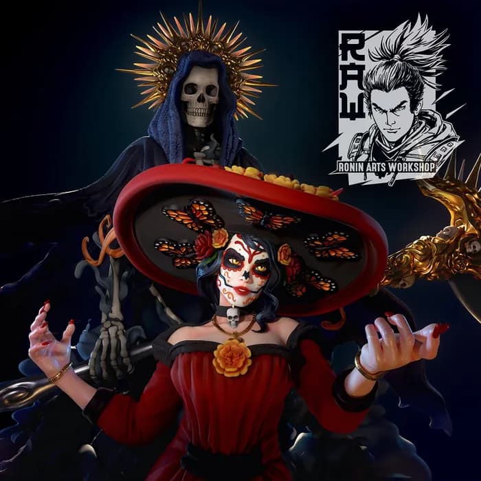 STL - countess florentina printable day of the dead catrina render 5