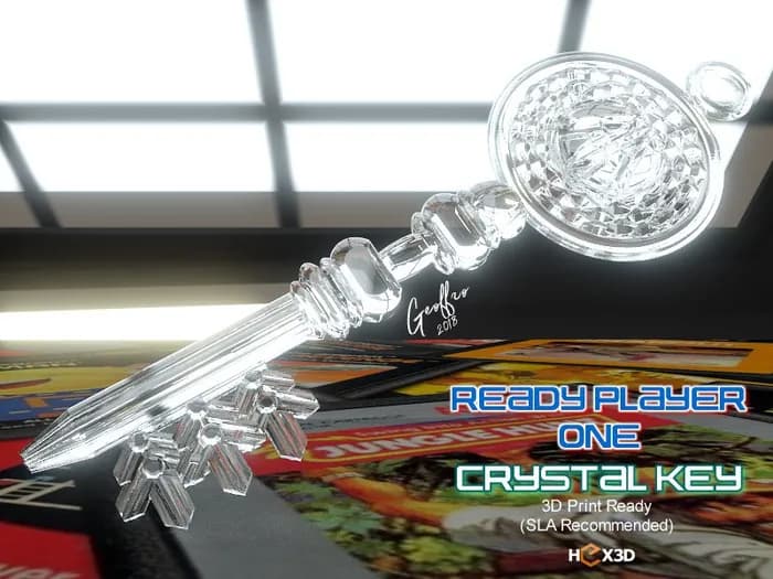 STL - crystal key from ready player one by hex3d render 1