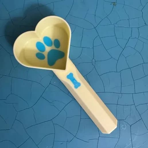 STL - Dog food measuring scoop with paw print and bone