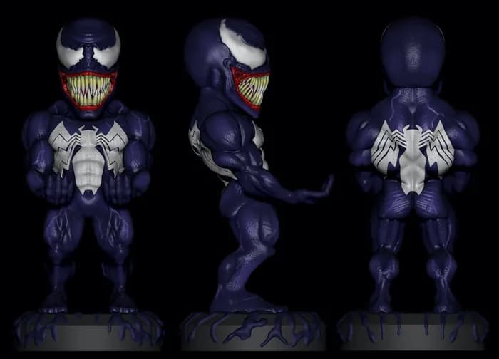 STL - cults venom joystick and cell phone support render 1