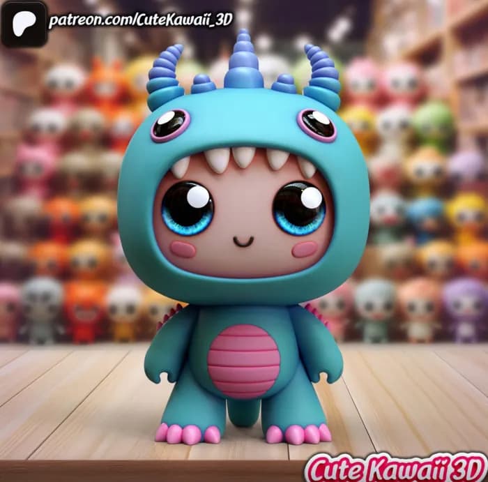 STL - cute kawaii 002 render 1