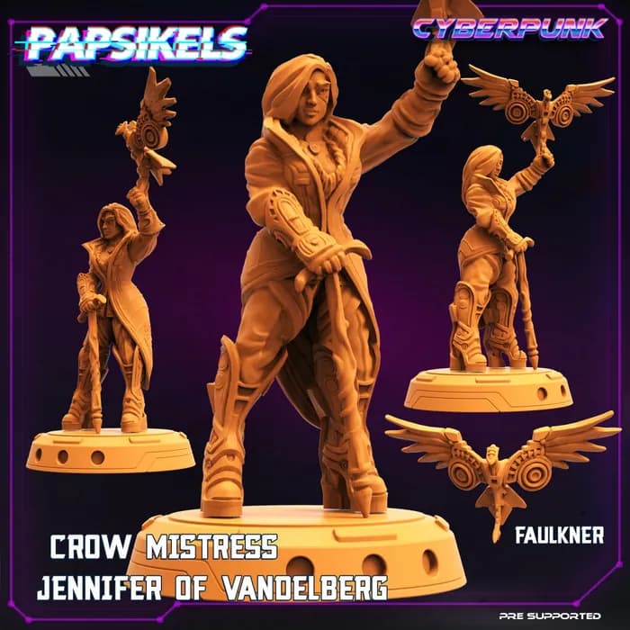 STL - cyber crow mistress jennifer of vandelberg render 1
