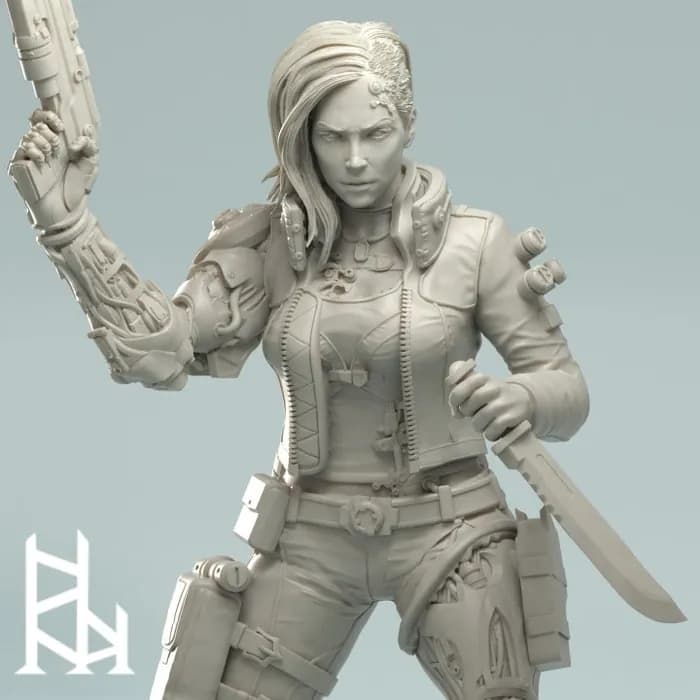 STL - cyberpunk bounty hunter render 1