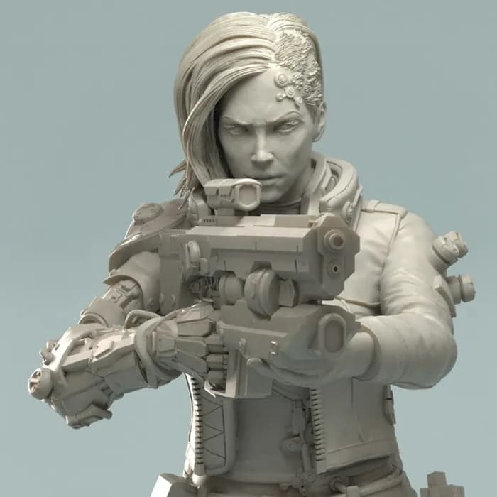 STL - cyberpunk bounty hunter render 2