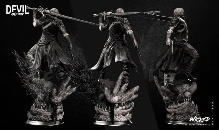STL - Dante Devil May Cry Figura render 3