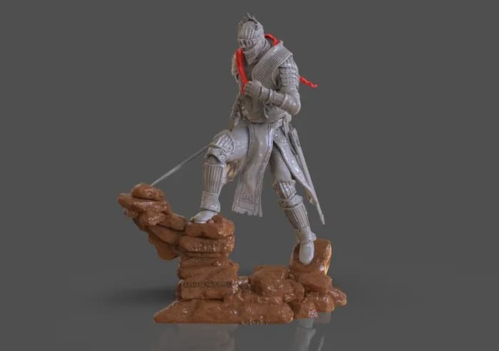 STL - dark souls 3 soul of cinder sculpture stl render 1