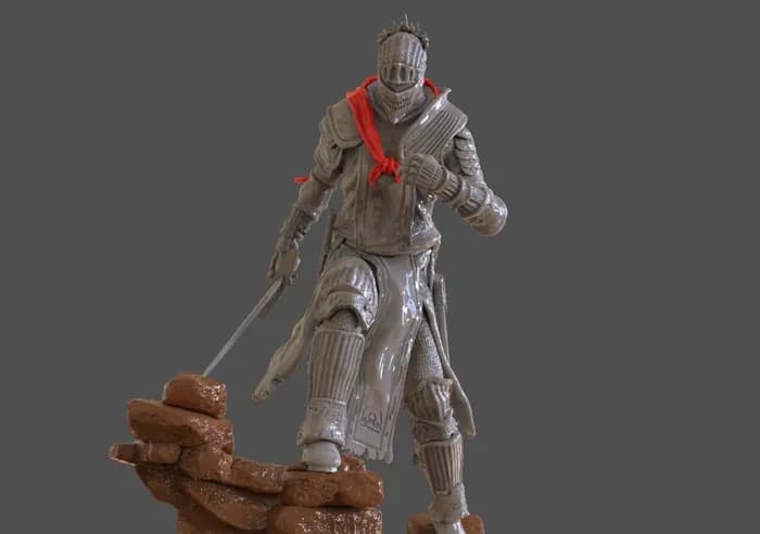 STL - dark souls 3 soul of cinder sculpture stl render 2