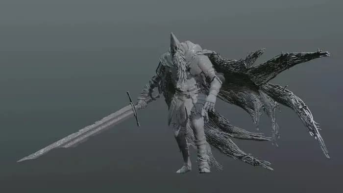 STL - dark souls slave knight gael render 1