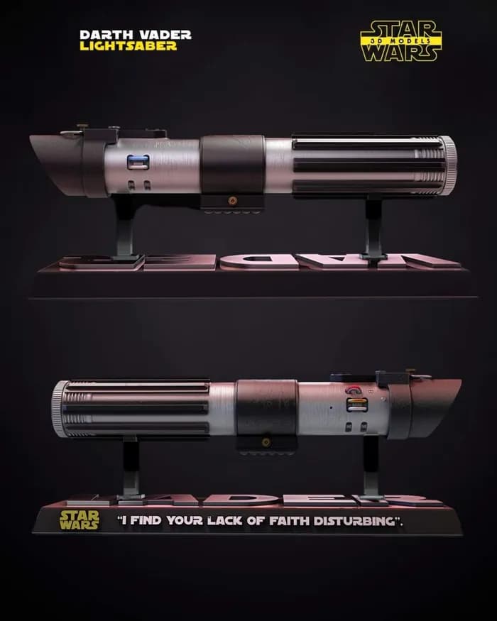 darth vader lightsaber star wars 3d models 30 cm 8 parts 1