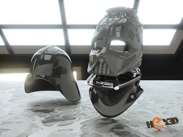 STL - darth vader reveal helmet from starwars by hex3d render 1