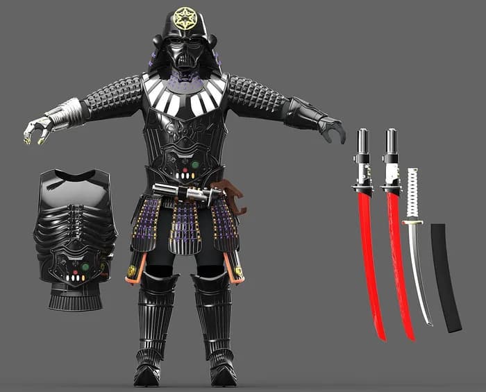 STL - darth vader samurai nikkoindustries render 1