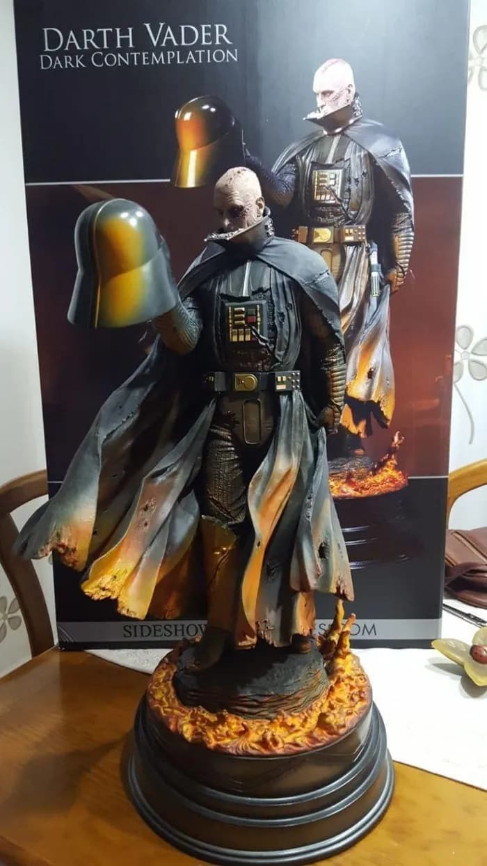 STL - darth vader statue 3 poses render 1