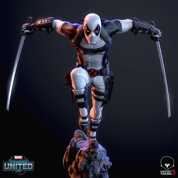 STL - Deadpool X Force Marvel Powers United VR render 1