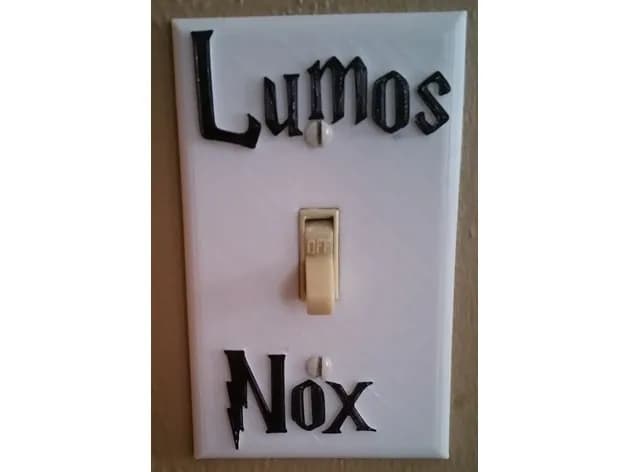 STL - Decoración de interruptor de luz Lumos Nox render 3