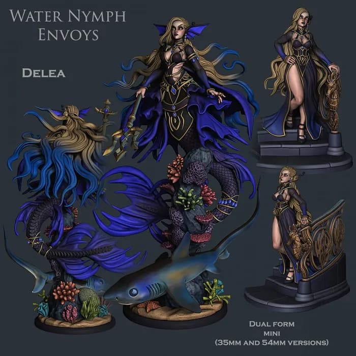 STL - delea shapeshifting mermaid infiltrator render 3