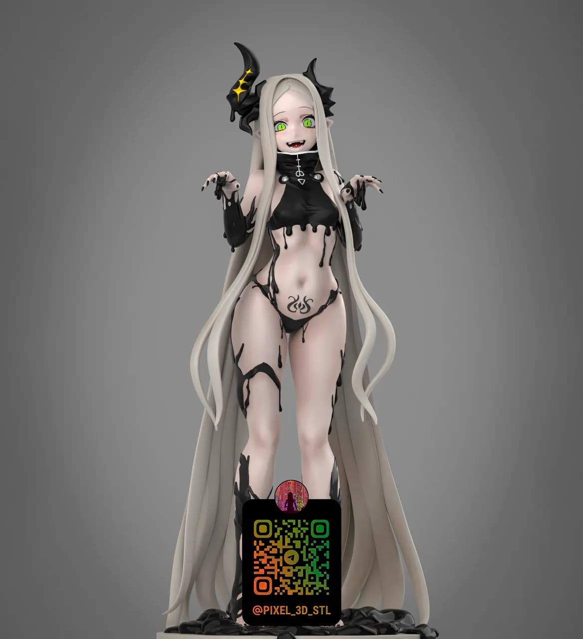 STL - Female demon with horns and black swimwear