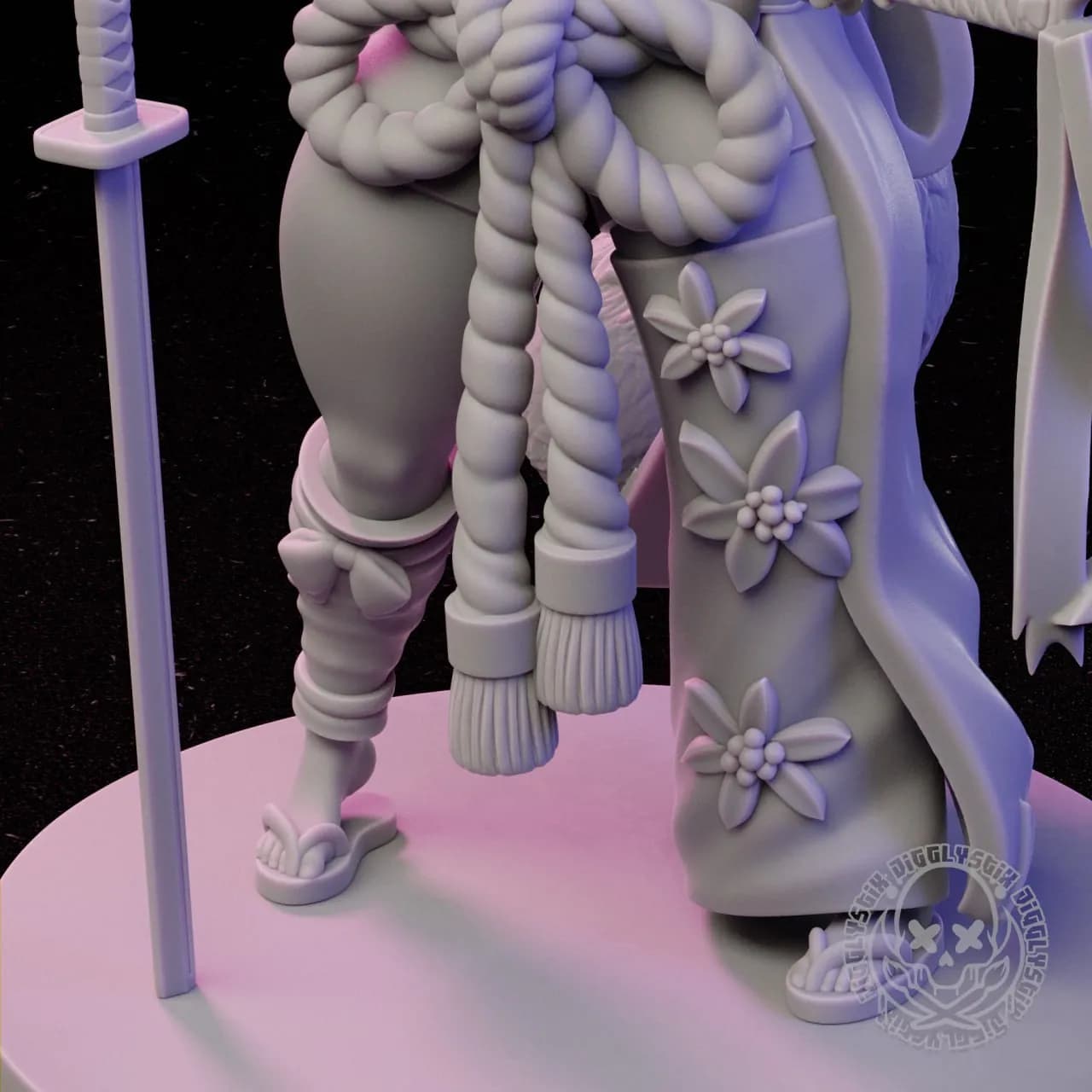 STL - Demonio guerrero musculoso con maza con púas render 5