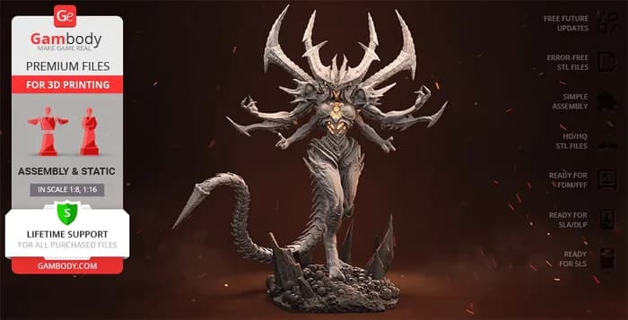 STL - diablo 3d printing figurine render 2