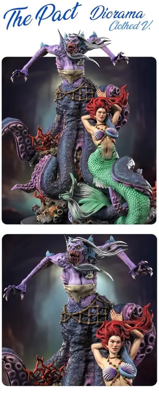 STL - Diorama Ariel Tentación (Versión Vestida) render 1