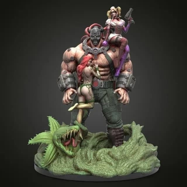 STL - Diorama Bane con Hiedra Venenosa y Harley Quinn