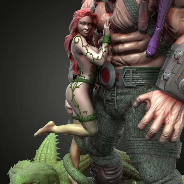 STL - Diorama Bane con Hiedra Venenosa y Harley Quinn render 4