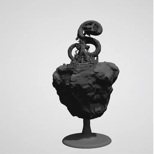 STL - Diorama de Goku Fase 4 con Shenlong render 1