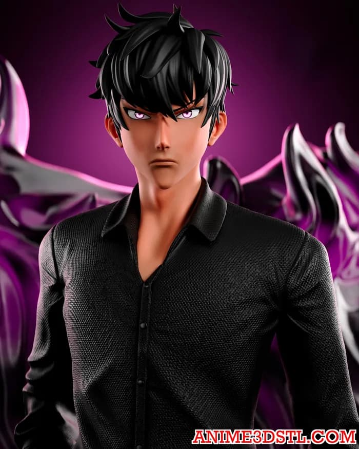 STL - Diorama de Sung Jinwoo y monstruos de Solo Leveling render 5