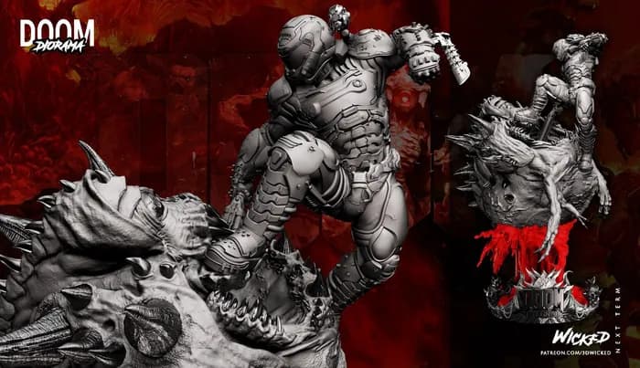 STL - Diorama del Doom Slayer render 2