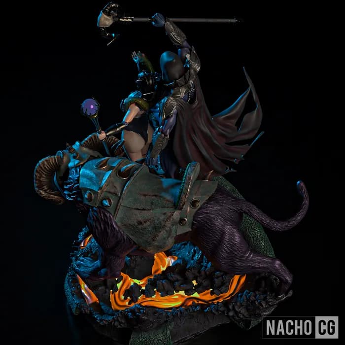 STL - Diorama Skeletor, Evillyn y Panthor render 3