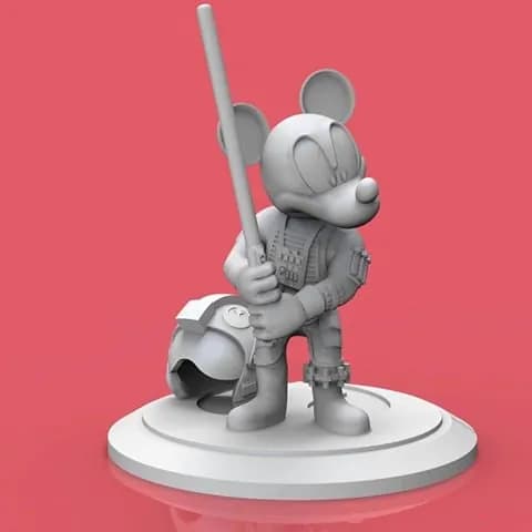 STL - disney mickey luke skywalker romwba designs render 1