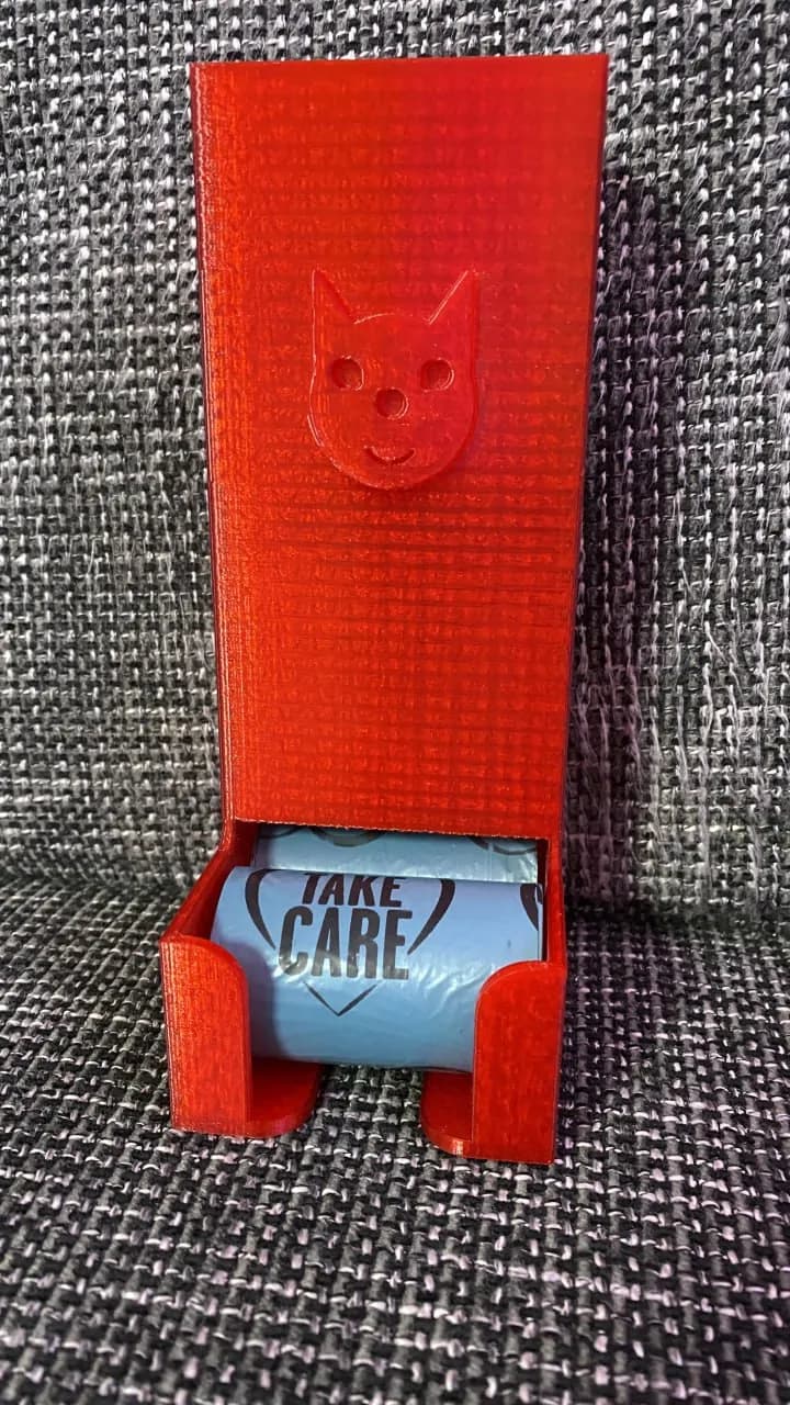 STL - Dispensador de bolsas para excrementos de gato render 1