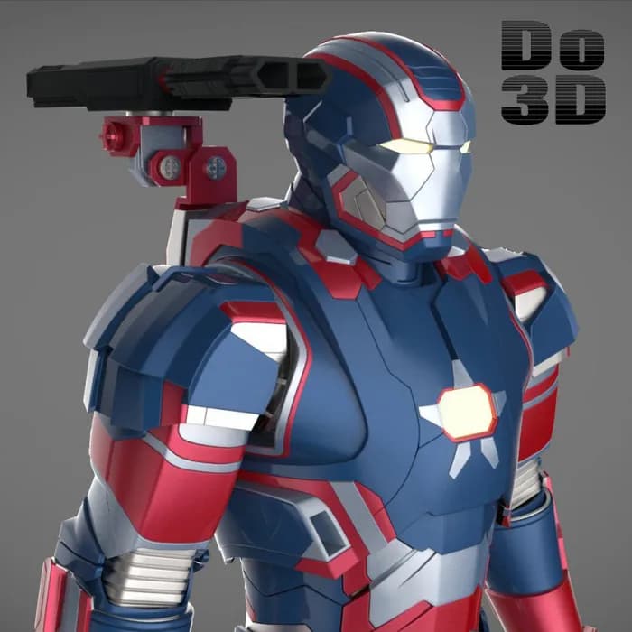 STL - do3d iron man patriot armor suit from iron man 3 (2013) render 2