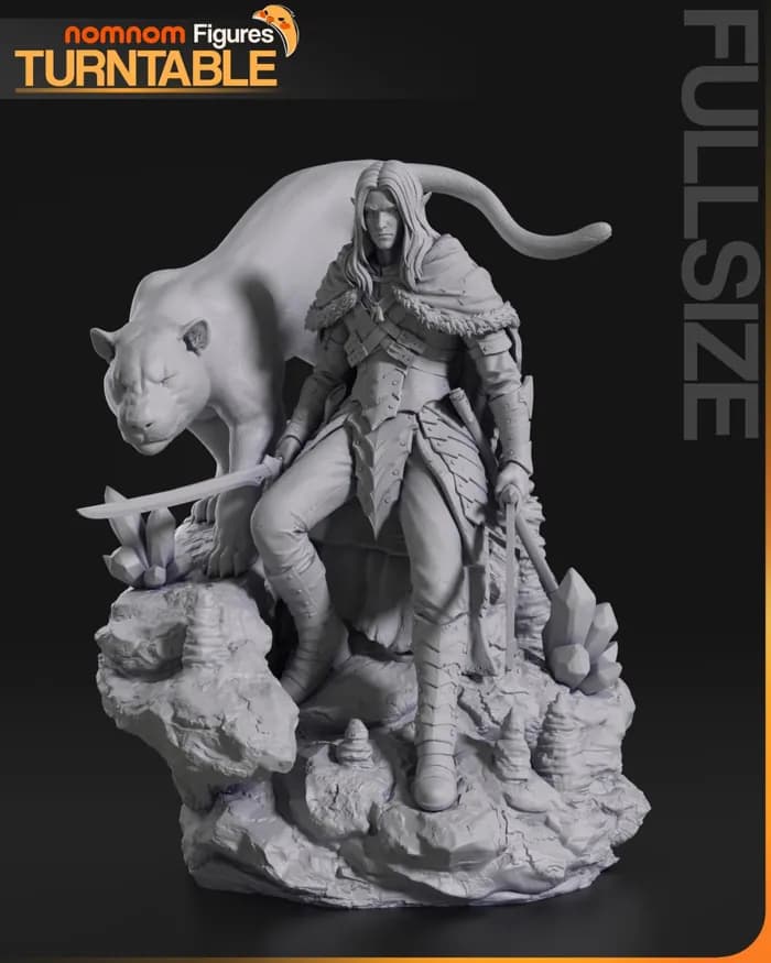 STL - dourden from baldurs gate 178 mm split render 2