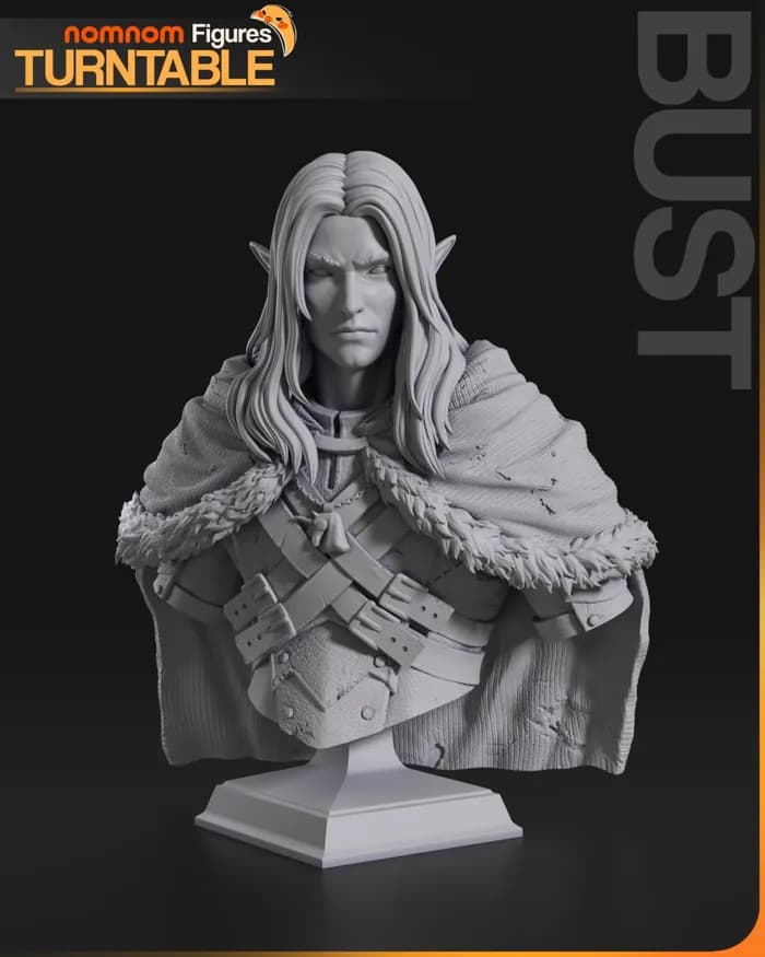 STL - dourden from baldurs gate 178 mm split render 4