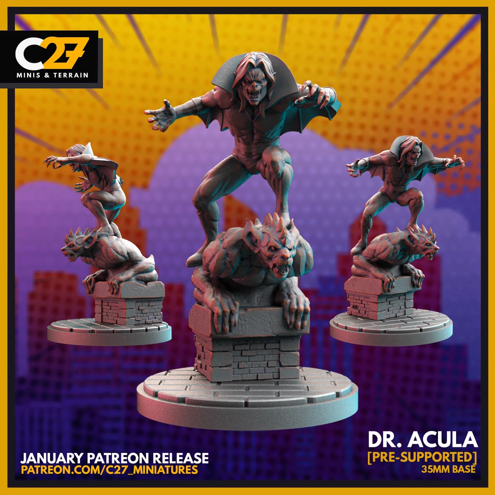 STL - Dr. Acula figura de vampiro render 2