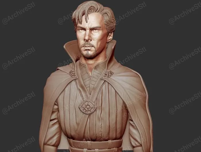 STL - dr strange bust w zbrush render 1