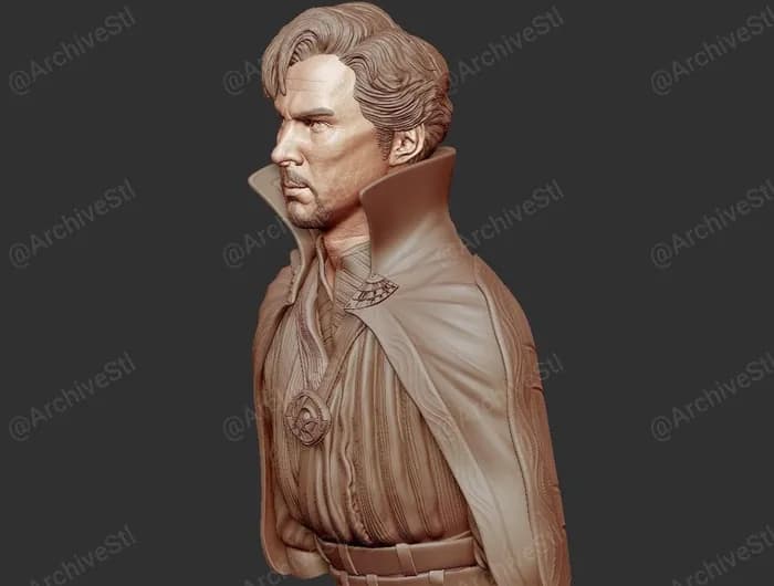 STL - dr strange bust w zbrush render 3