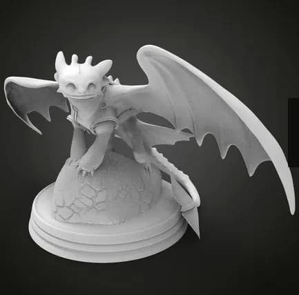 STL - Dragón Toothless para impresión 3D render 3