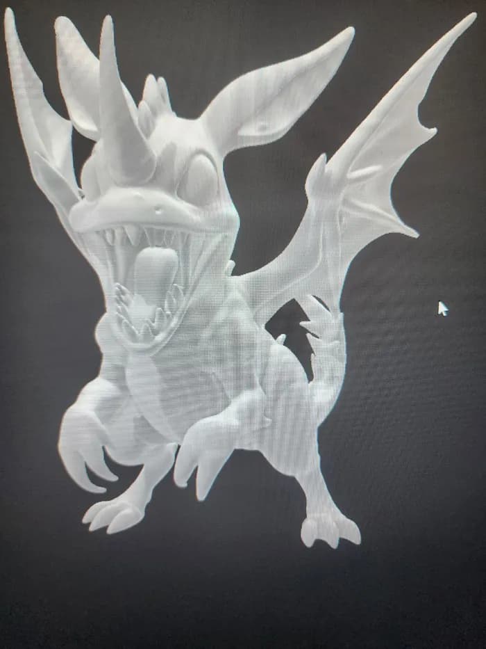 STL - Dragon Pikachu estilo gótico render 2