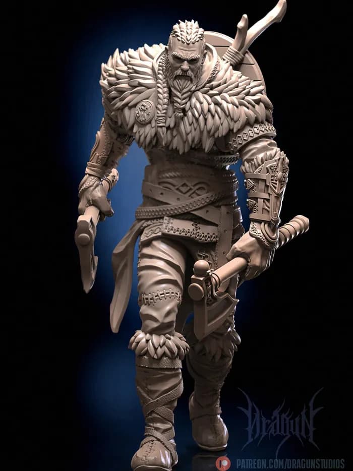 STL - Eivor Guerrero Vikingo render 3