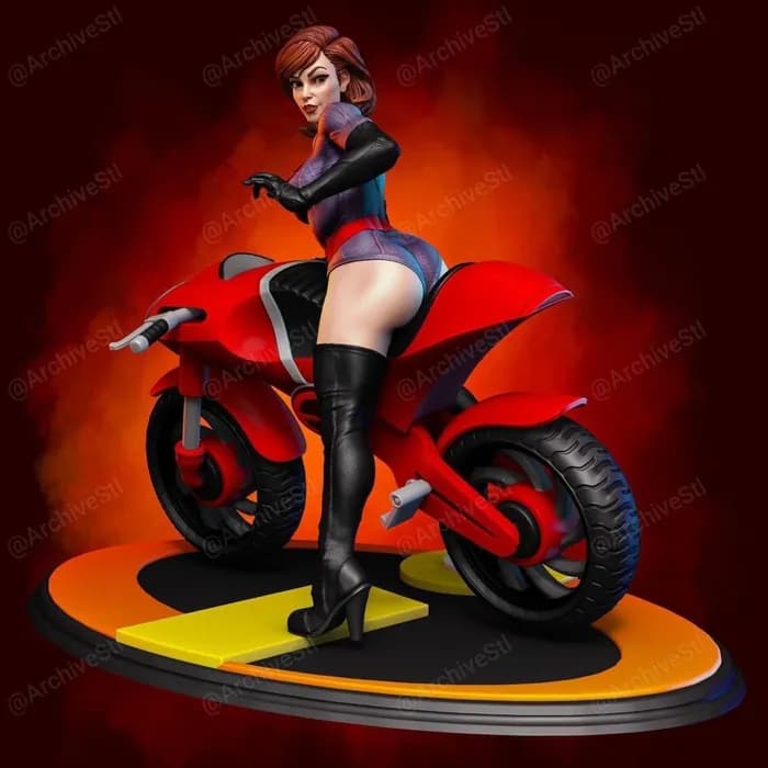 STL - elastigirl and elasticycle the incredibles fan art by specialstl render 2