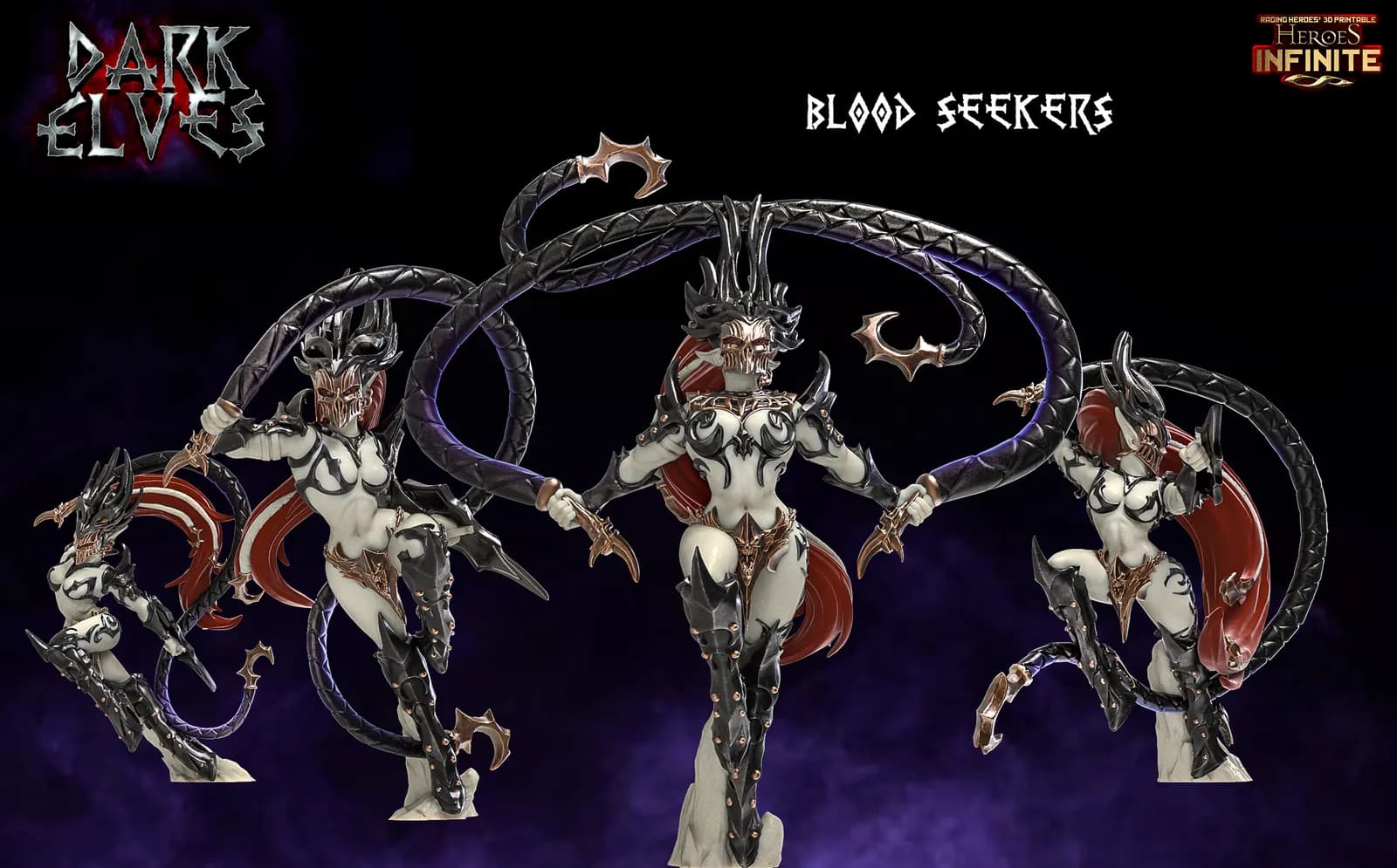 STL - Elfos Oscuros Buscadores de Sangre render 2
