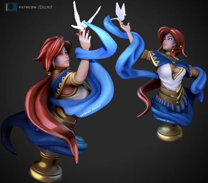 STL - ellaart goddess bust render 1