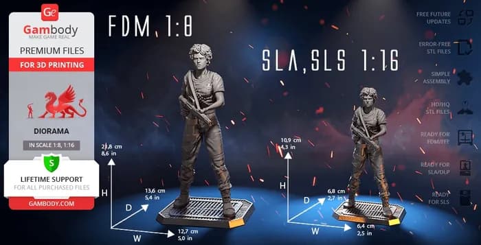 STL - ellen ripley gambody render 3